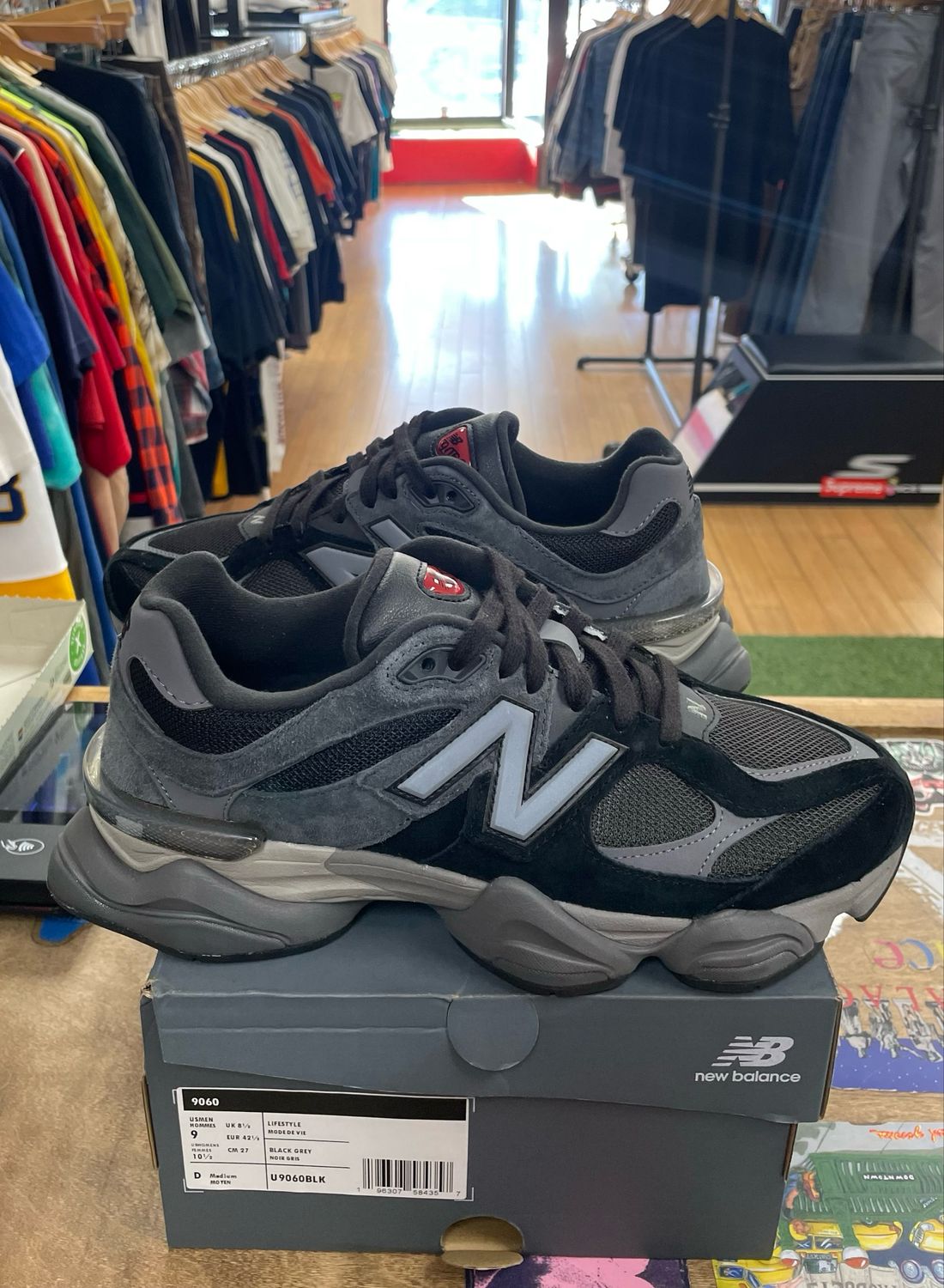 Pre Owned New Balance 9060 Black Castlerock Grey