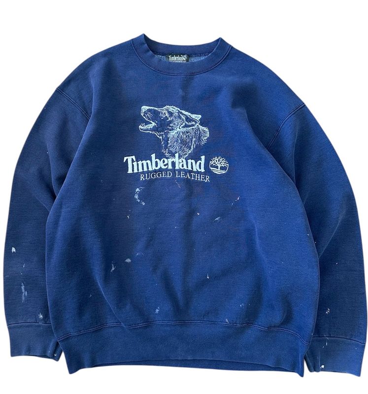 Vintage Timberland Rugged Leather Crewneck Size Large