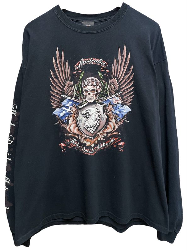 Vtg Harley Davidson Alice Springs, NT Australia Long Sleeve 25x30