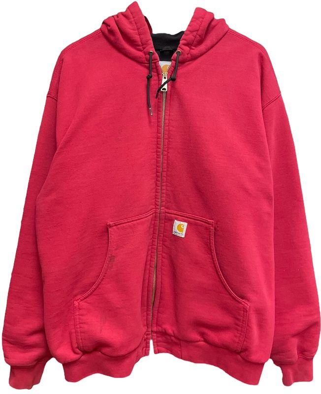 Vintage Carhartt Zip Up Hoodie Red Size XL