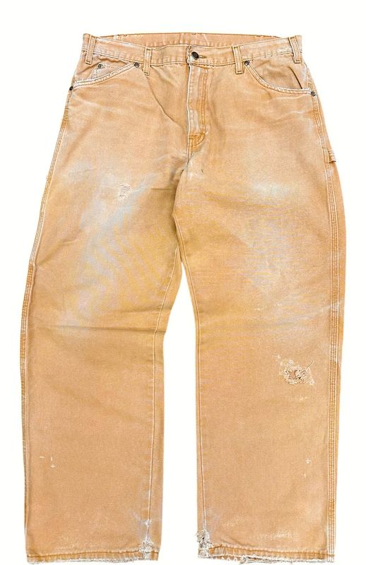 Dickies Distressed Carpenter Pants Khaki 36x28