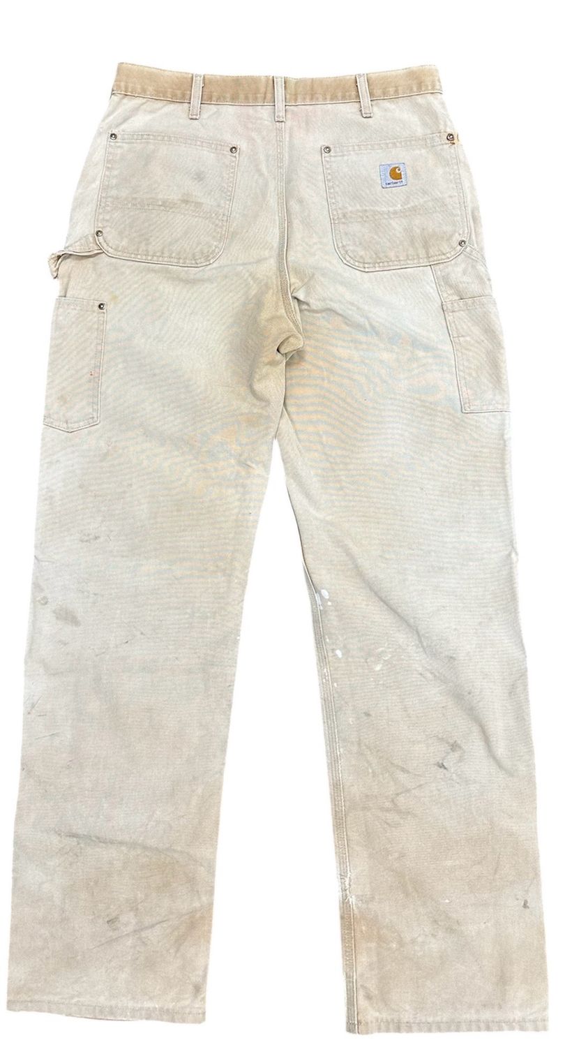 Vintage Carhartt Double Knee Faded Tan Pants 35x33