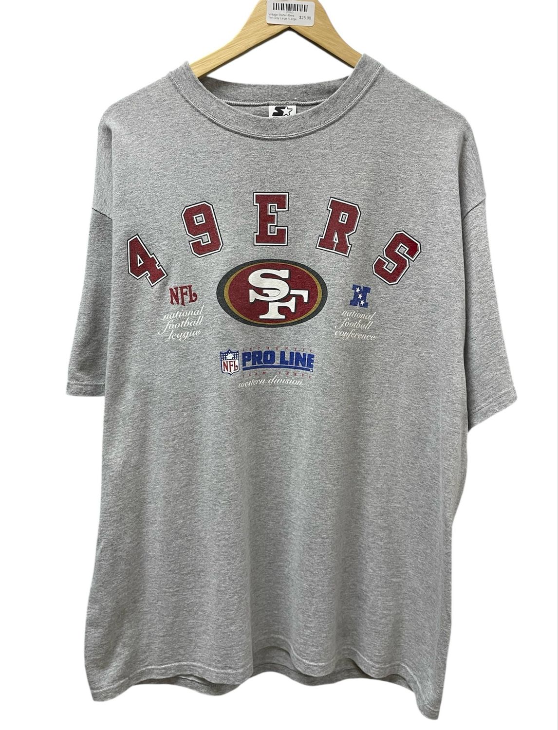 Vintage Starter 49ers Tee Grey Large