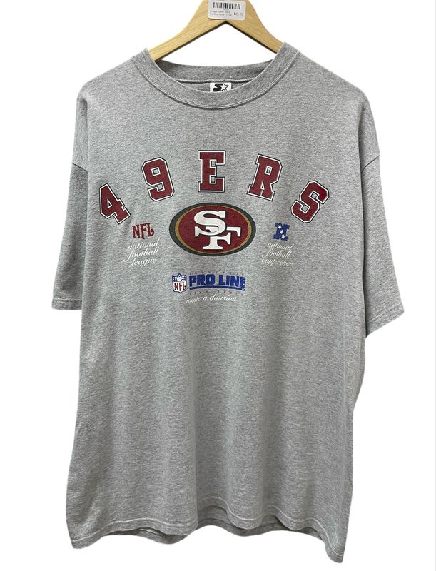 Vintage Starter 49ers Tee Grey Large