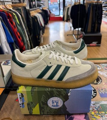 Pre Owned adidas Clarks 8th Street Samba by Ronnie Fieg Chalk White Green Size 9