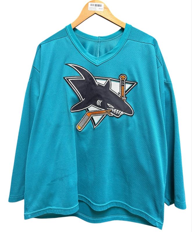 Vintage San Jose Sharks Jersey Blue Size Boxy L
