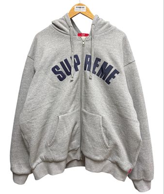 Supreme Arc Thermal Zip Up Hooded Sweatshirt Heather Grey Size Large