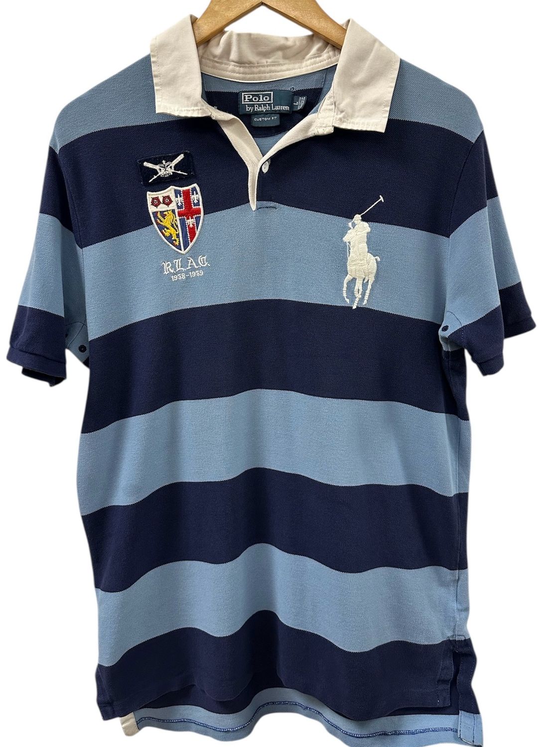 Vtg Polo Ralph Lauren Big Pony Griffin Striped Large