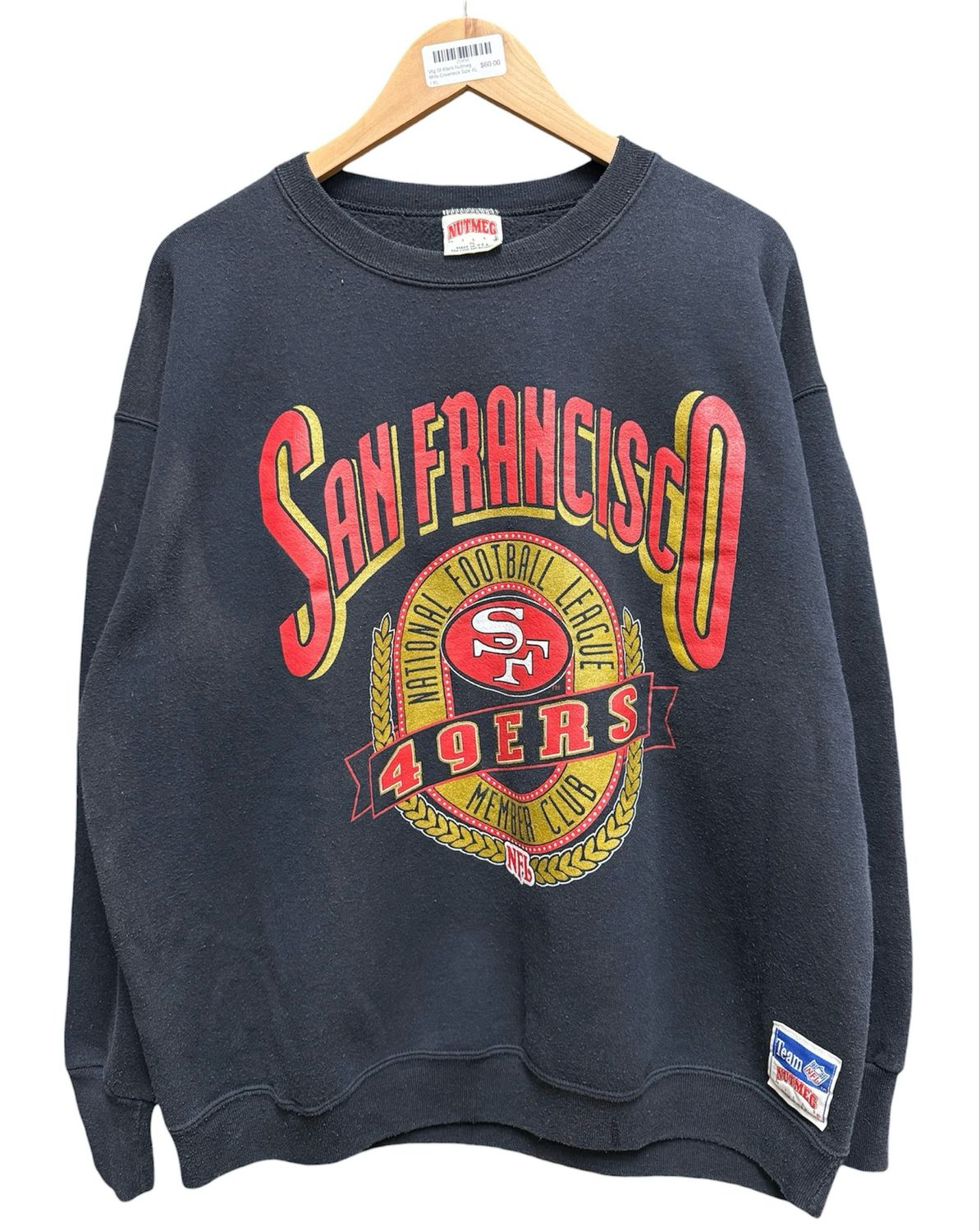 Vtg Sf 49ers Nutmeg Mills Crewneck Size XL