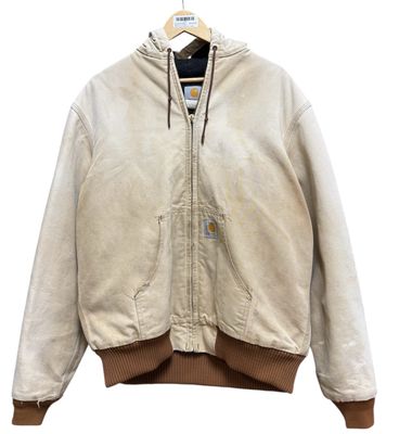 Vtg Carhartt Work Jacket Tan (Broken Zipper) Size Large Tall