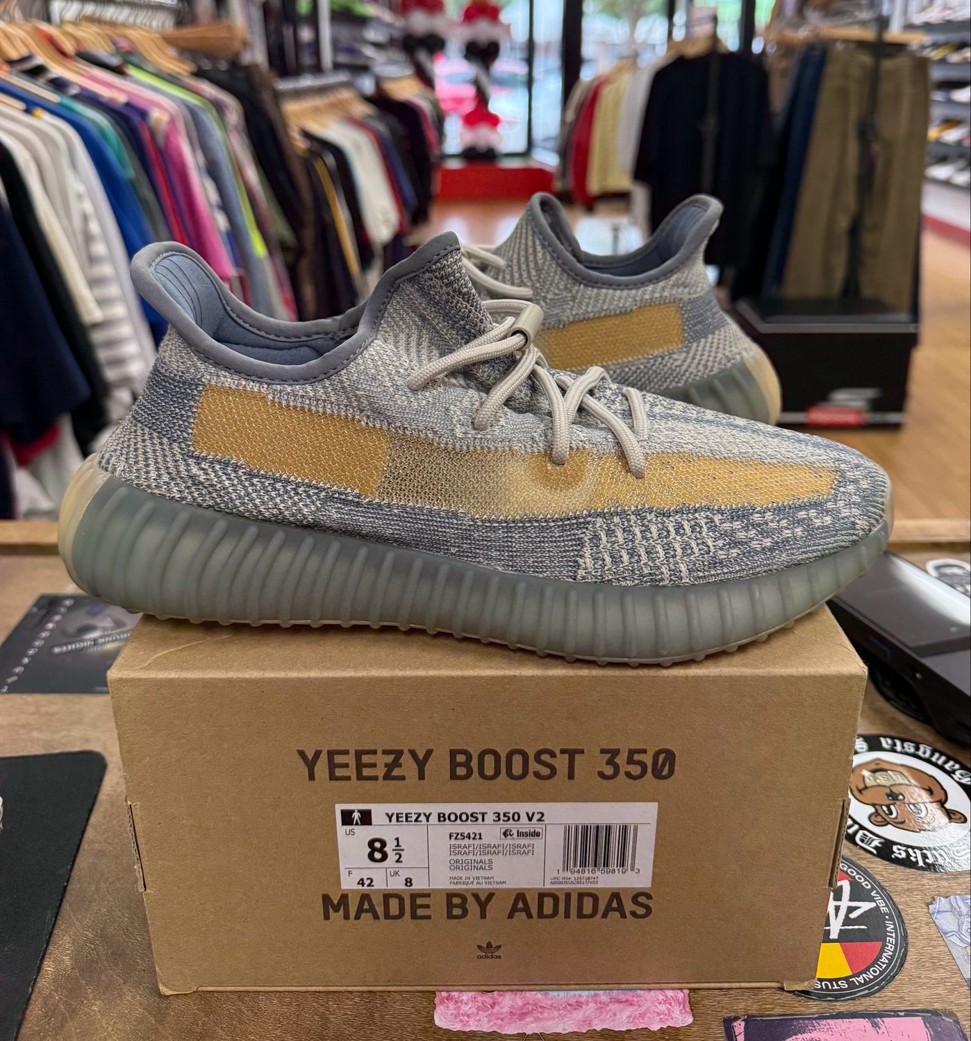 Pre Owned adidas Yeezy Boost 350 V2 Israfil Size 8.5