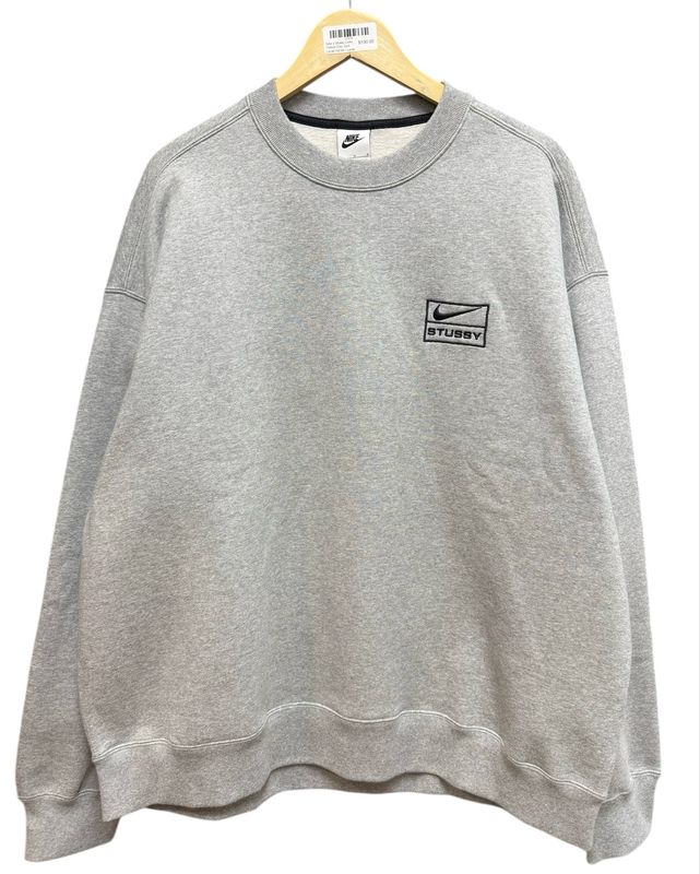Nike x Stussy Crew Fleece Grey Size Large (NEW)