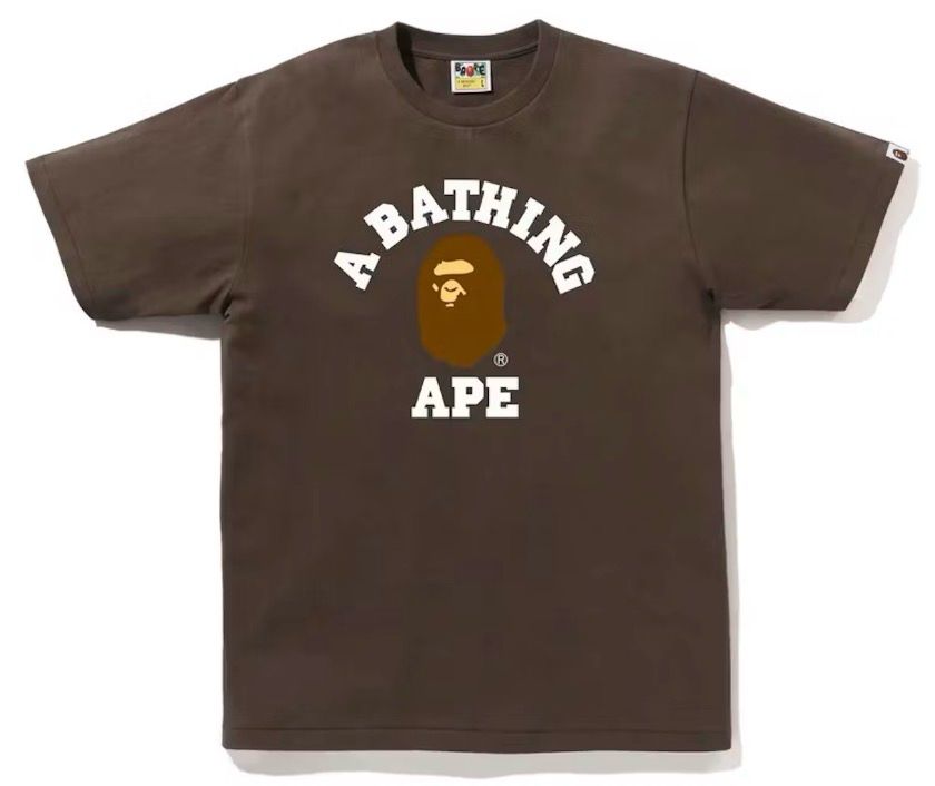 New BAPE College Tee Brown SS23 Size L