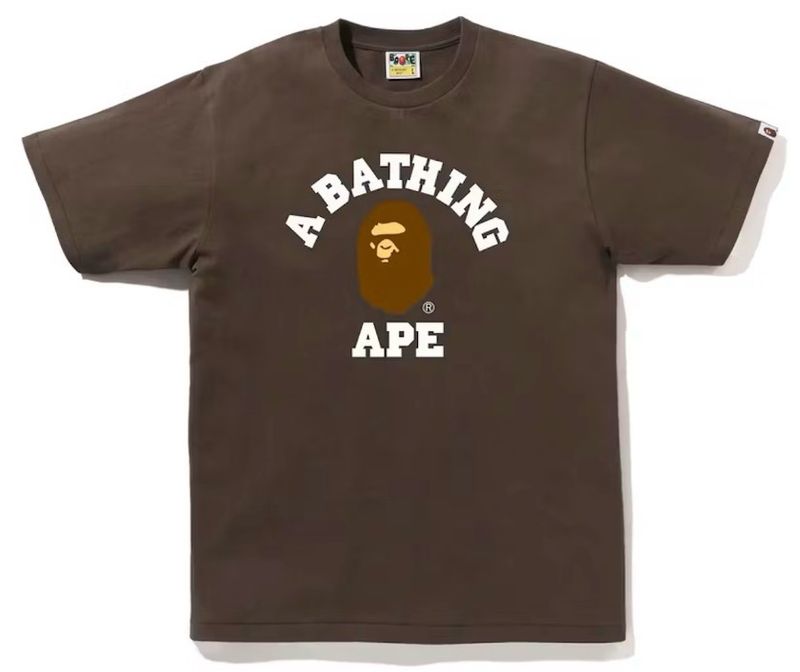New BAPE College Tee Brown SS23 Size L