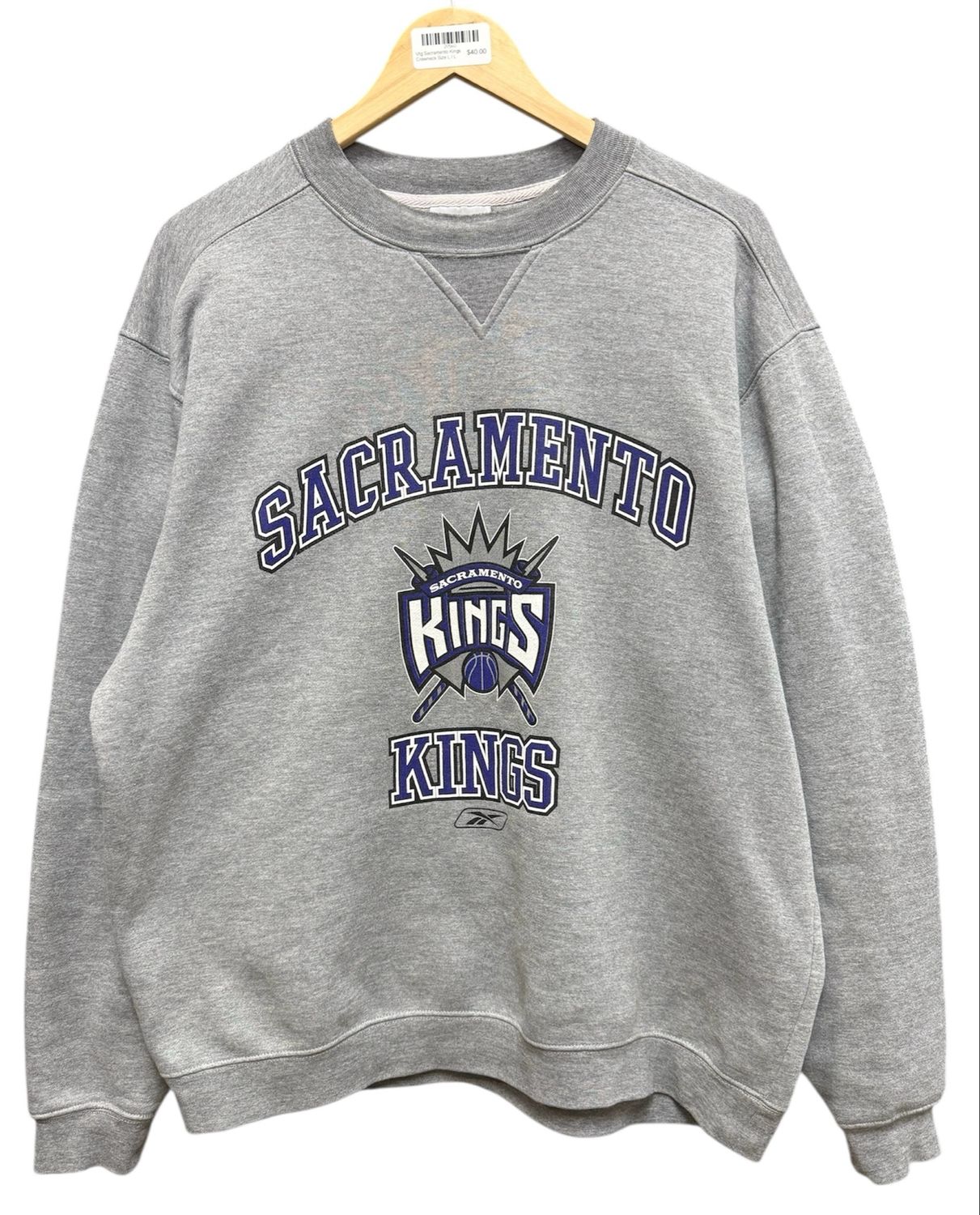 Vtg Sacramento Kings Crewneck Size L