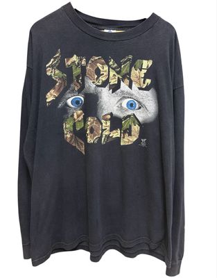 Vtg WWF Stone Cold Camo Spellout Long Sleeve Size 2XL