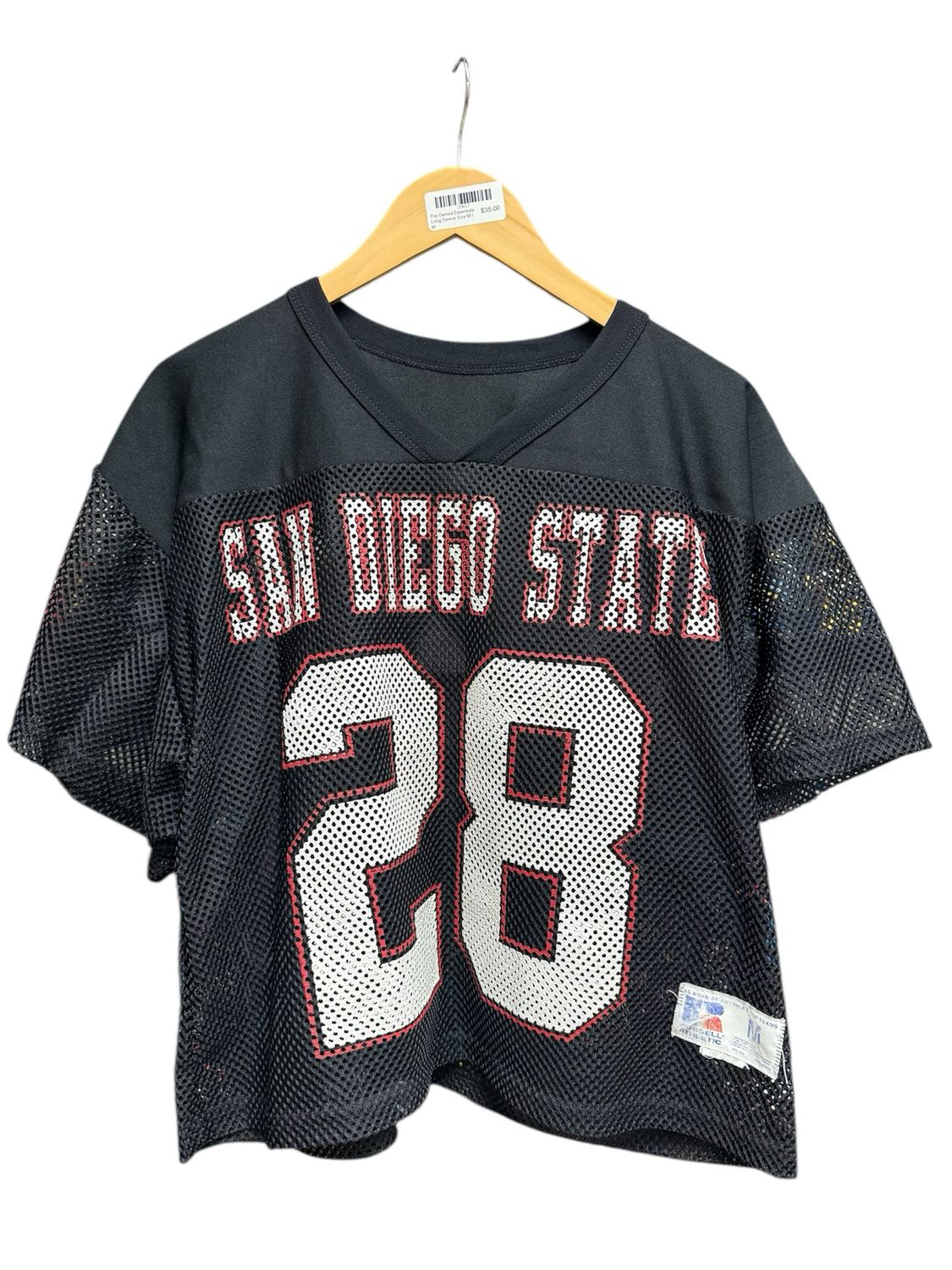 Vtg San Diego State Cropped Jersey Size M 23x22