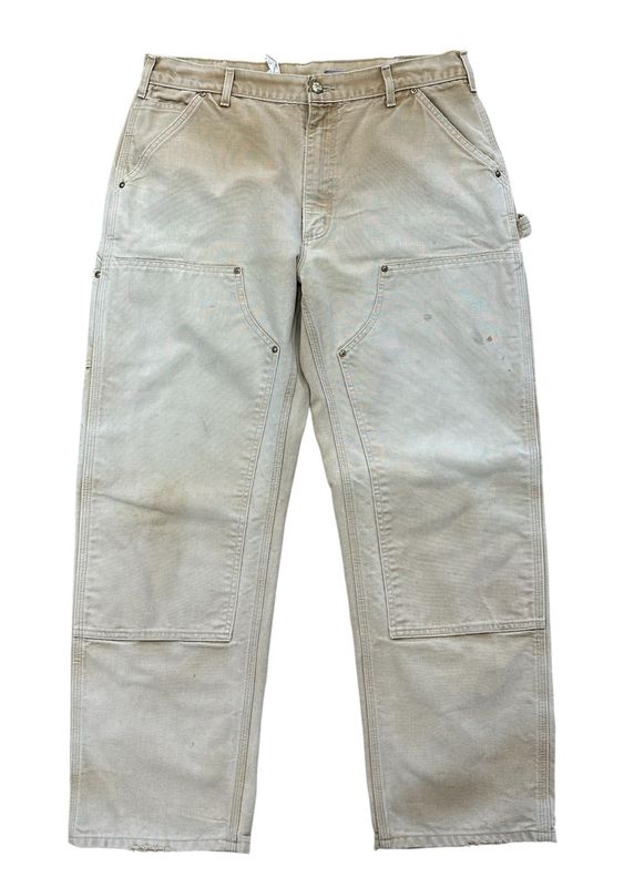 Vtg Carhartt Double Knee Pants Size 36x30 Tan