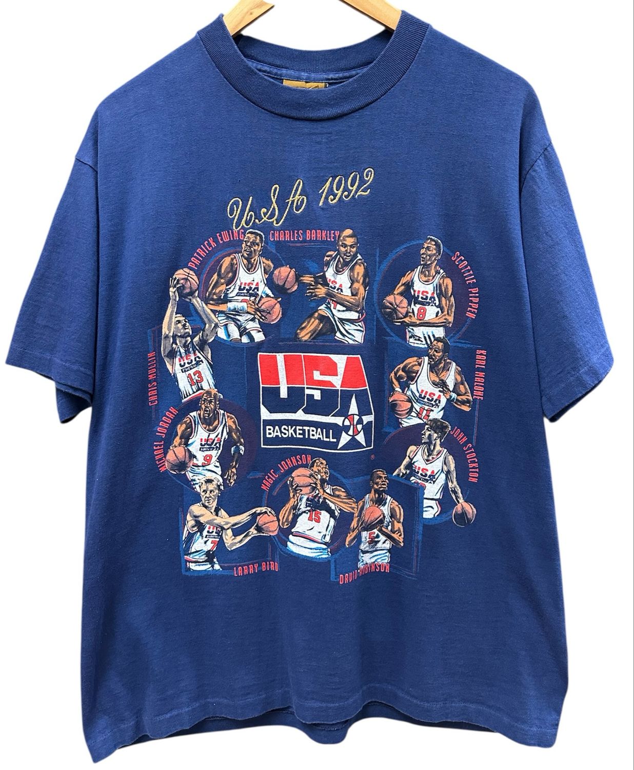 Vtg 1992  Basketball Team USA Nutmeg Tee Size L
