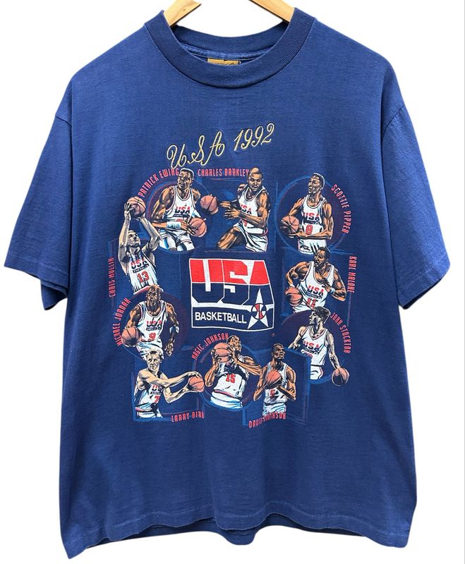 Vtg 1992  Basketball Team USA Nutmeg Tee Size L