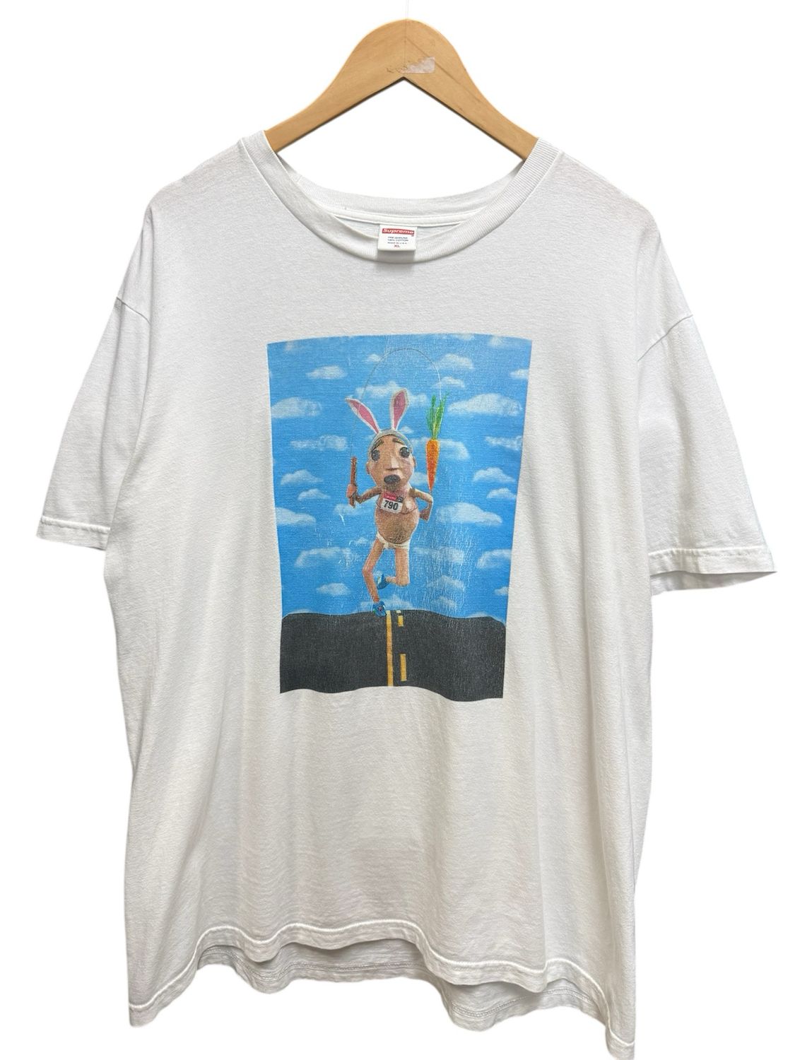 Pre Owned Supreme Mike Hill Runner Tee White SS17 Size XL