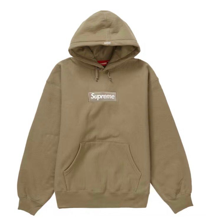 Brand New Supreme Box Logo Hooded Sweatshirt (FW23) Dark Sand Size XL