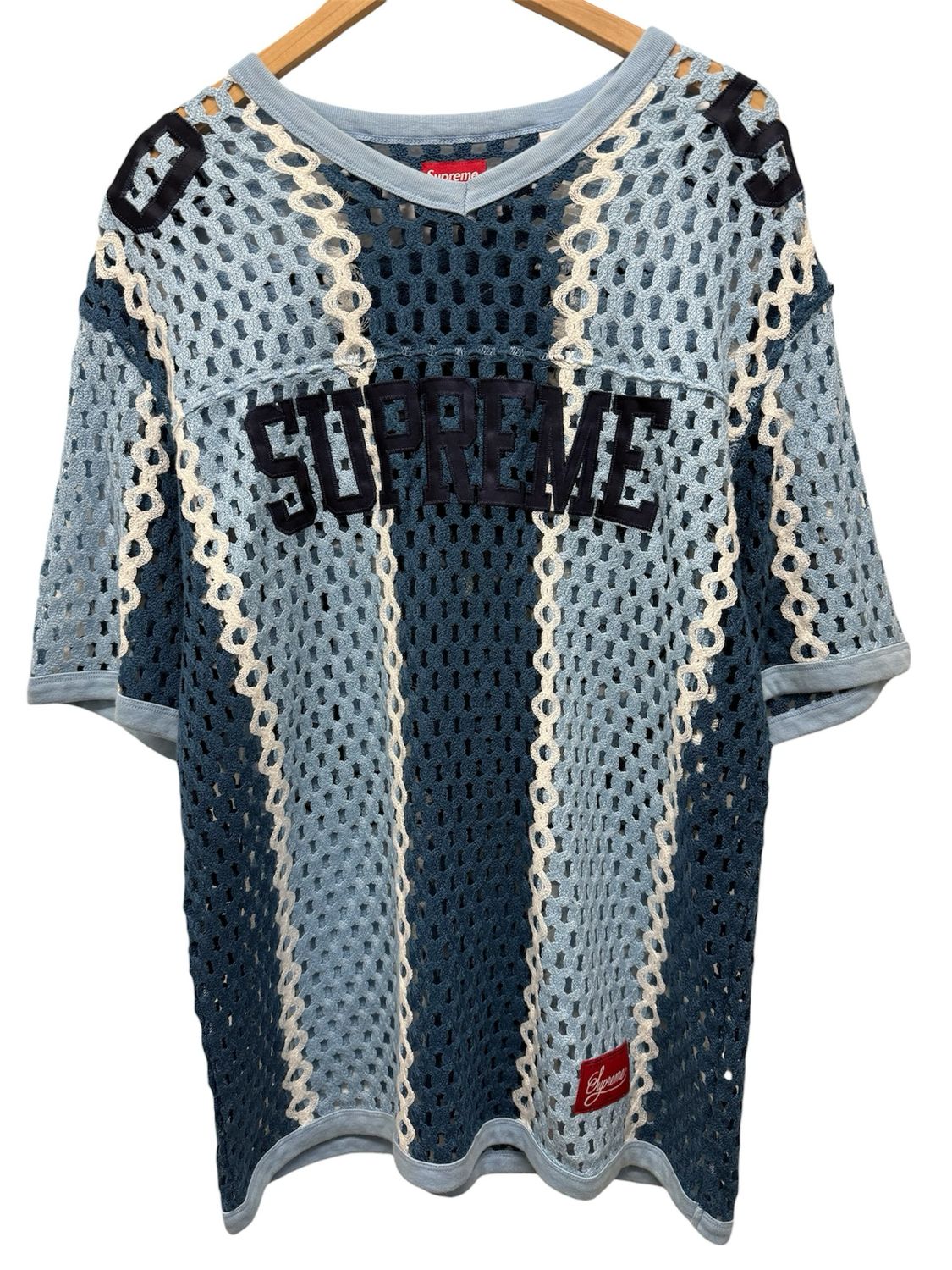 Pre Owned Supreme Crochet Football Jersey Slate Size XL