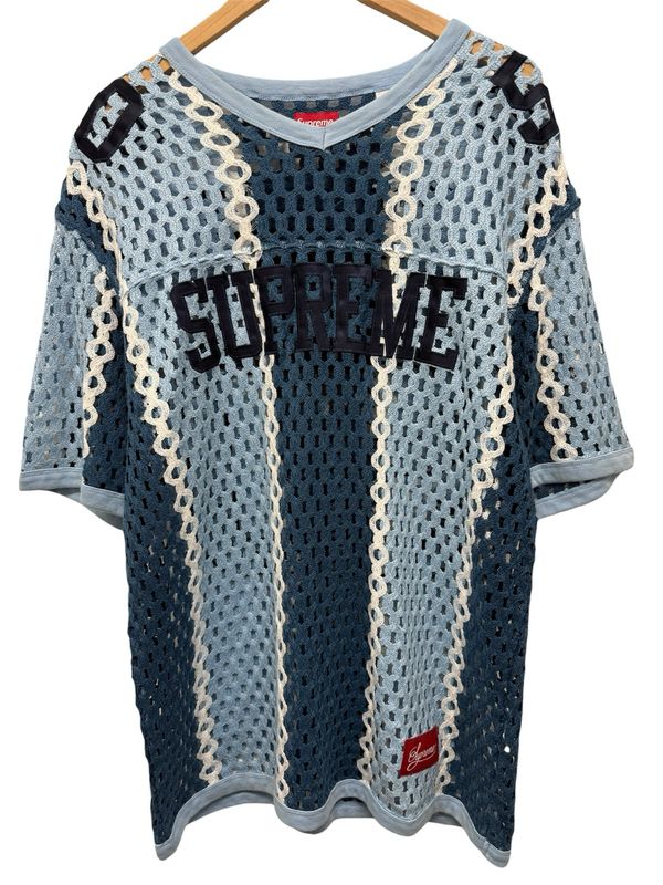 Pre Owned Supreme Crochet Football Jersey Slate Size XL