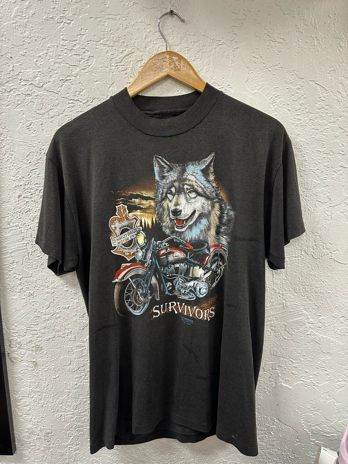 Vtg 3D Emblem Harley Davidson Pensacola,FL Tee Size L  21x29