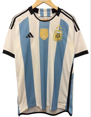 Pre Owned Adidas 2022 Argentina FIFA World Champions Home Jersey Size M