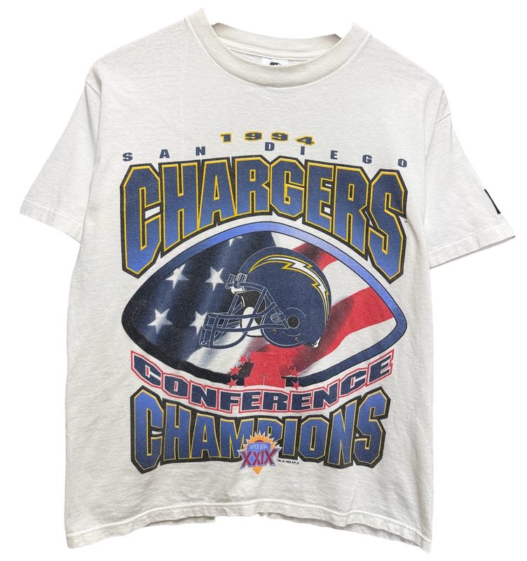 Vtg '94 San Diego Chargers Conference Champion Tee Size M Youth