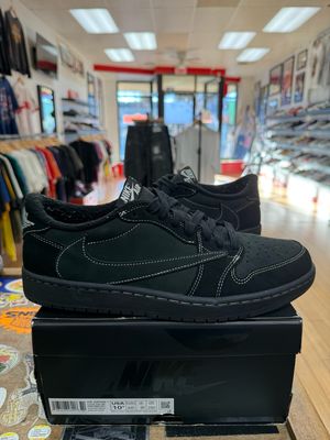 Pre Ownedn Jordan 1 Retro Low OG SP Travis Scott Black Phantom Size 10.5
