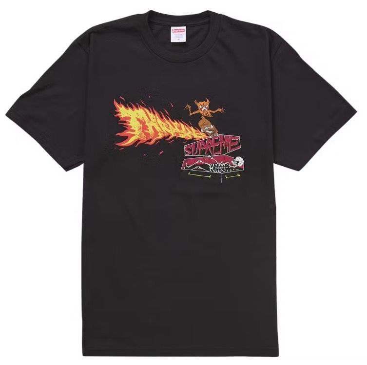 New Supreme Thrasher Back Tail Tee Black FW24 Size 2XL
