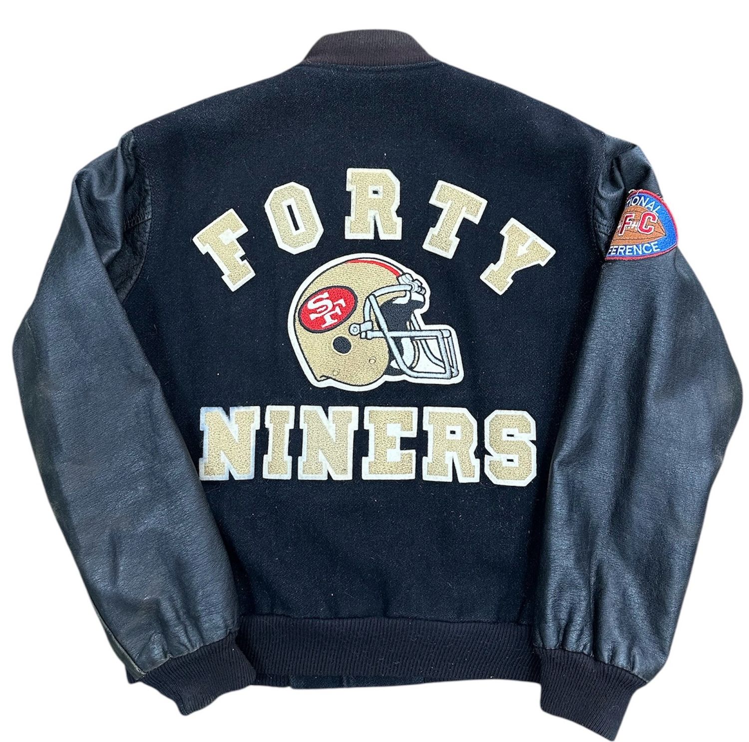 Vintage 80's 49ers Chalkline Leather Varsity Jacket Size L