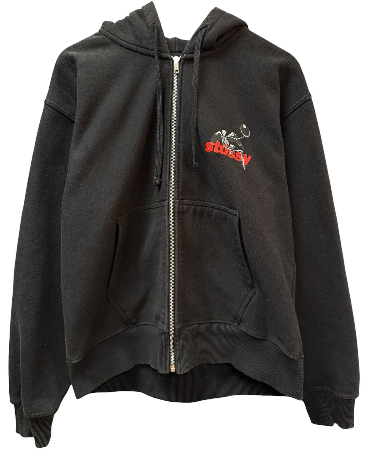 Pre Owned Stussy Apocalypse Zip Hoodie Black Size M