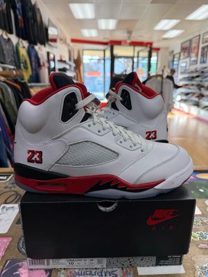 Pre Owned Jordan 5 Retro Fire Red Black Tongue (2025) Size 10