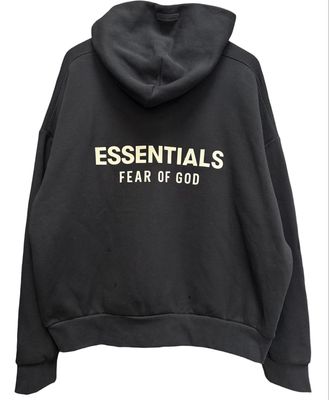 Fear of God Essentials Vintage Black Hoodie Size XL (NEW)