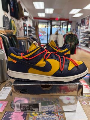Pre Owned Nike Dunk Low Off-White University Gold Size 11