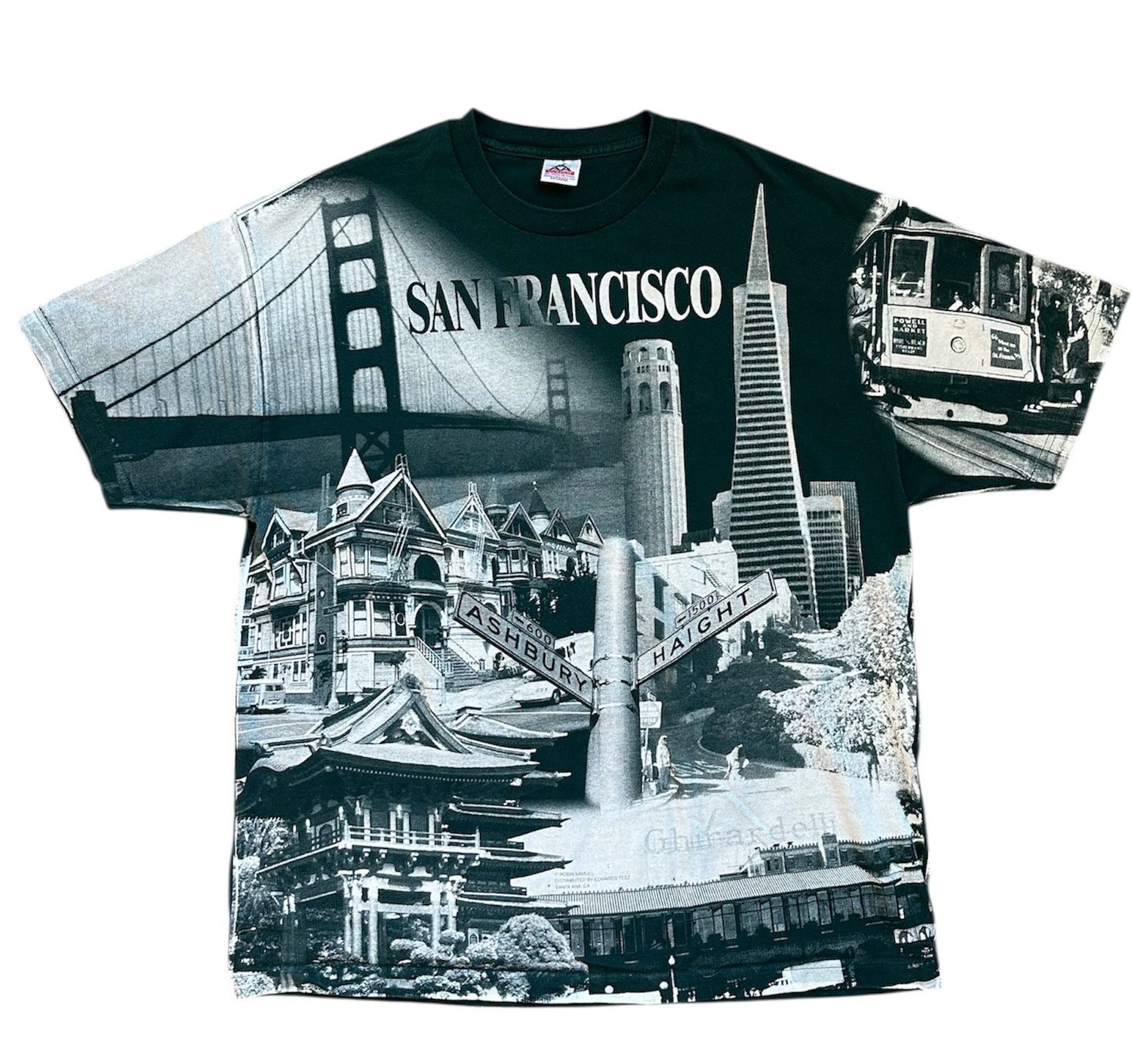 Vintage San Fransisco All Over Print Tee Green Size XXL