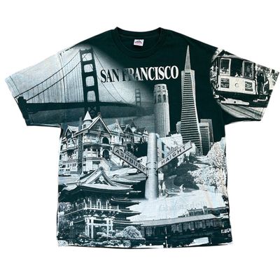Vintage San Fransisco All Over Print Tee Green Size XXL