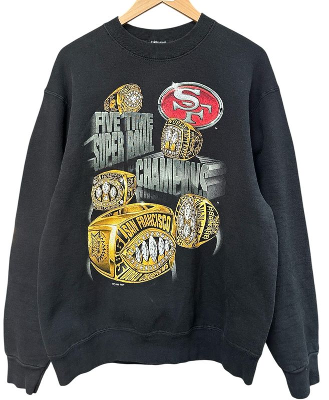 Vintage 49ers Superbowl Rings Crewneck Size L