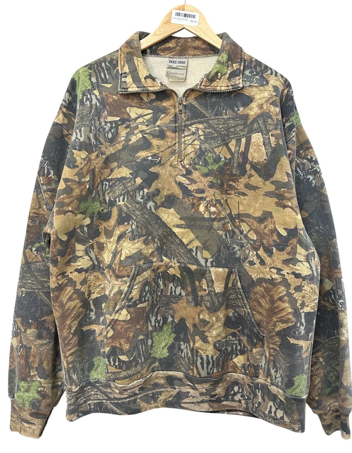 Camo Mossy Oak Quarter Zip Size L