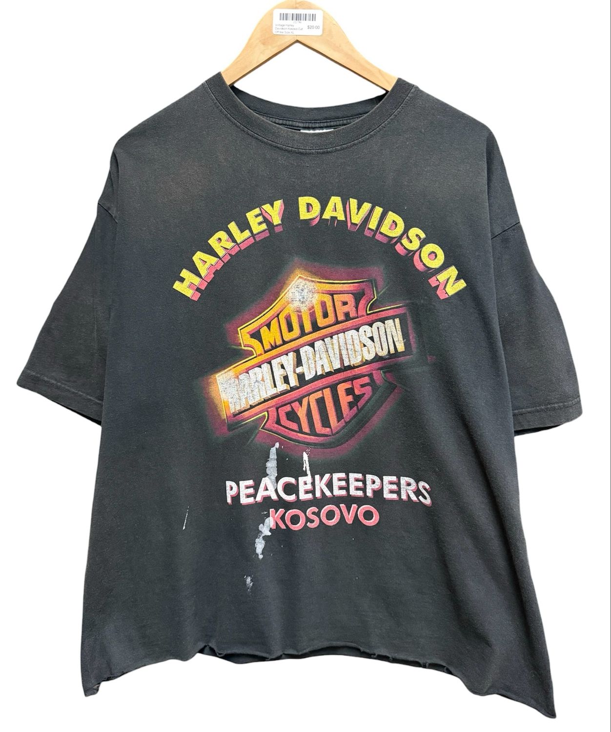 Vintage Harley Davidson Kosovo Cut Off tee Size XL