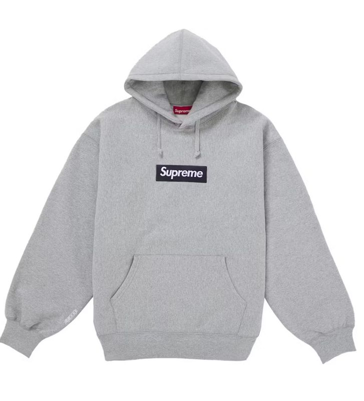 Supreme Box Logo Hooded Sweatshirt (FW25) Heather Grey Size M (NEW)