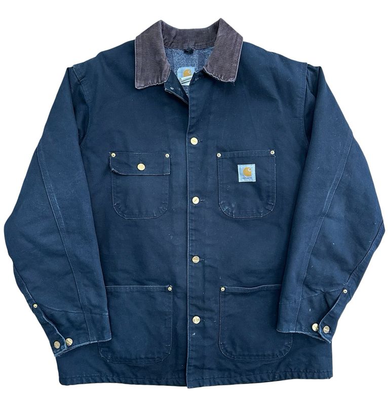 Carhartt Blanket Lined Chore Jacket Size XL Black