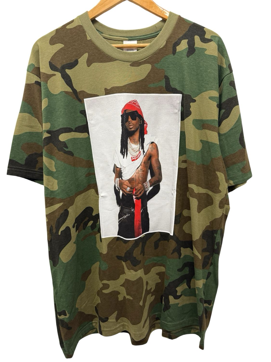 Supreme Playboi Carti Tee Woodland Camo Size XL