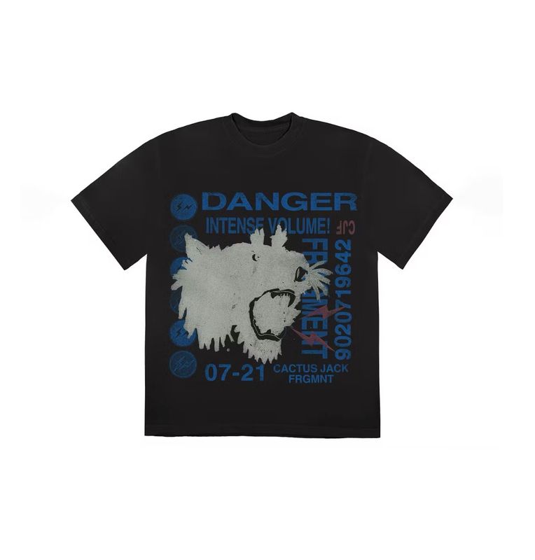 Travis Scott Cactus Jack For Fragment Danger Tee Washed Black Size XXL