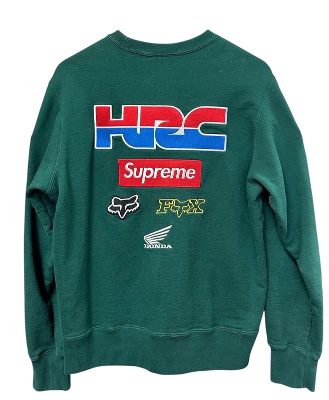 Supreme Honda Fox Racing Crewneck Dark Green Size S