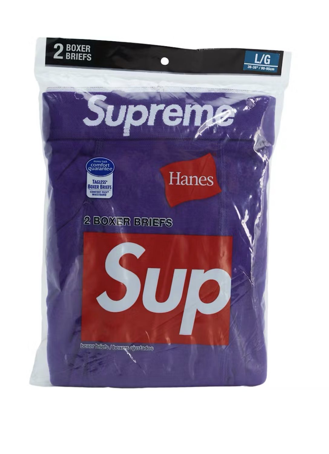 Supreme Hanes Boxer Briefs (2 Pack) Purple Size Small