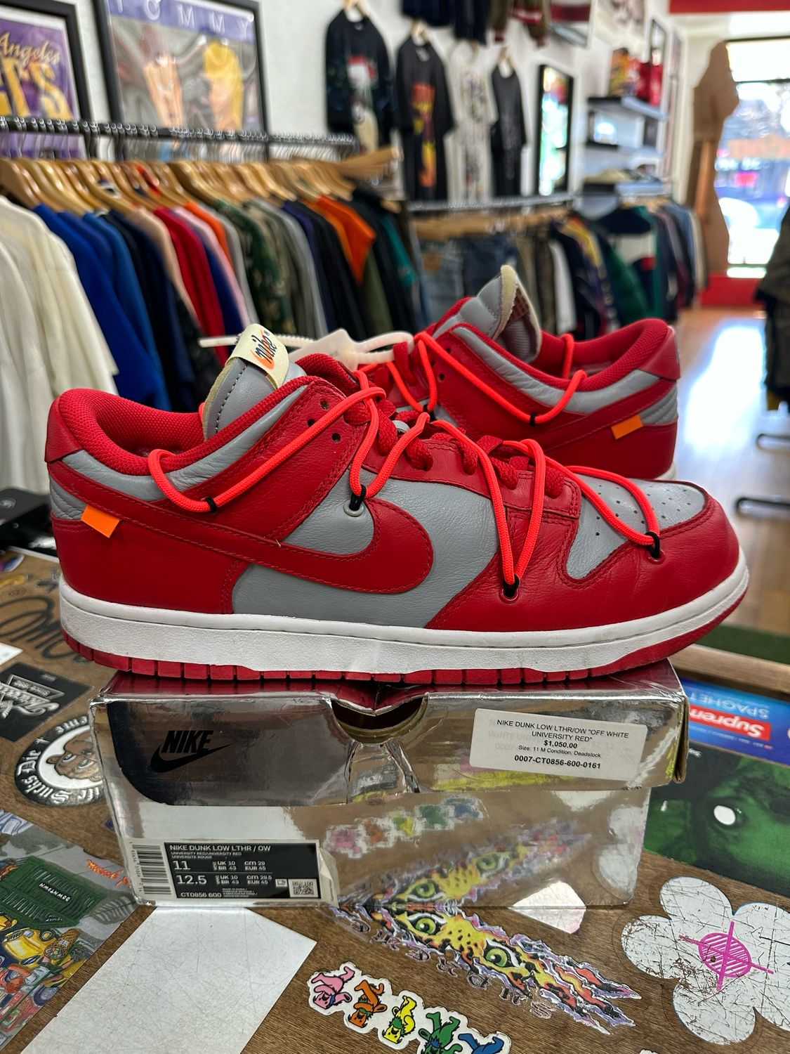 Nike Dunk Low Off-White University Red Size 11 (WORN)